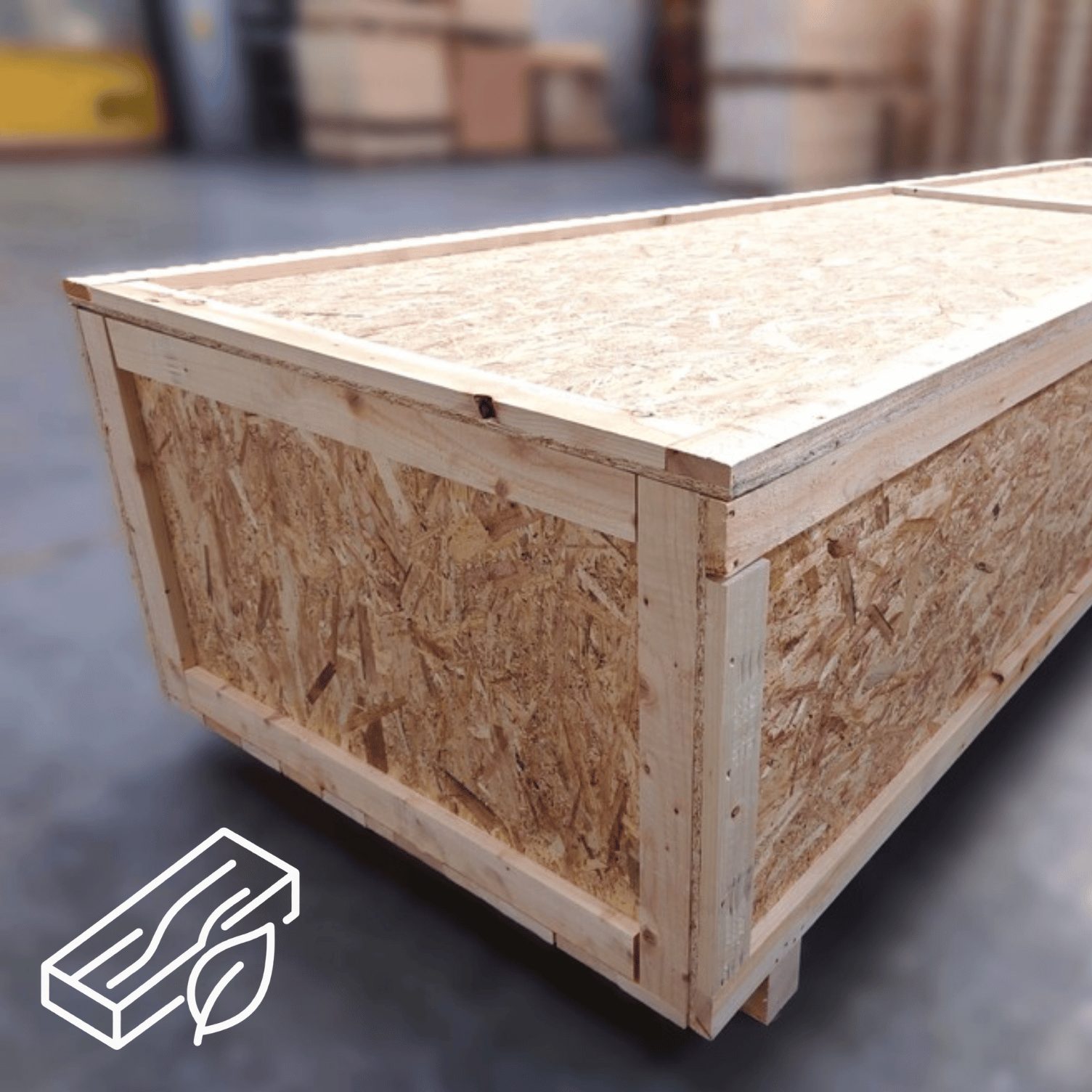 Custom timber shipping crate manufactured using sustainably sourced timber