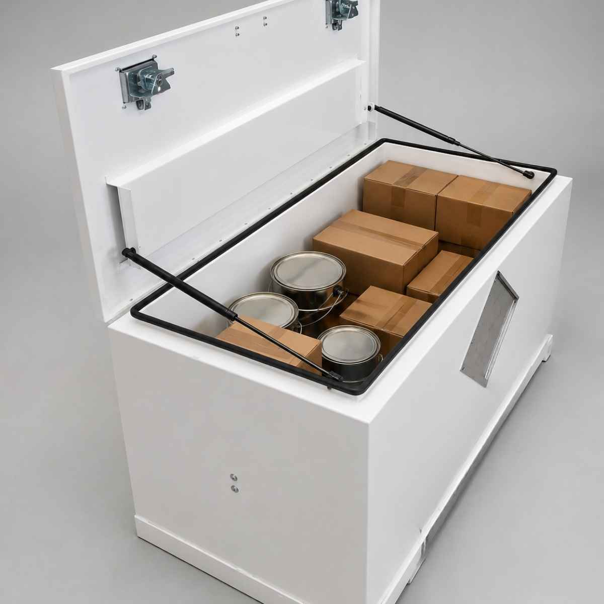 Open Type I segregation device showing internal dangerous goods storage