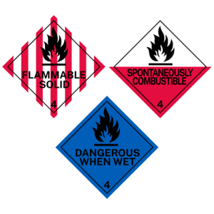 250mm x 250mm Dangerous Goods Labels - Class 4