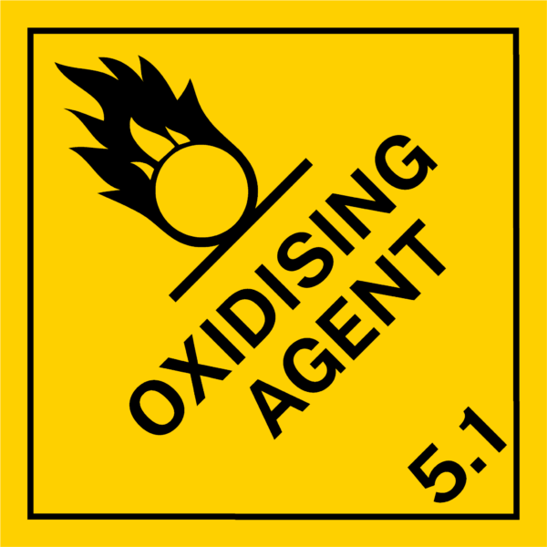 Dangerous Goods Label - Class 5.1 Oxodising Agent