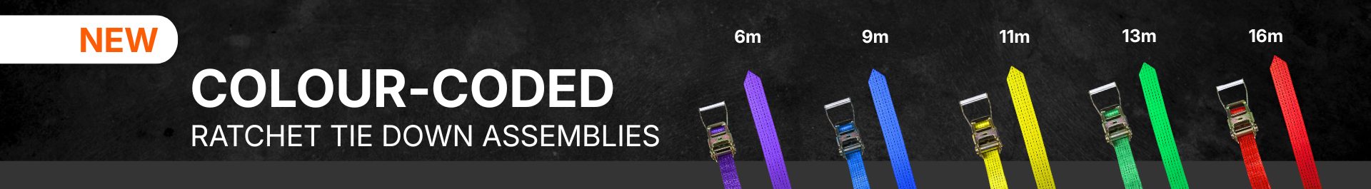 New colour-coded ratchet straps Tegral